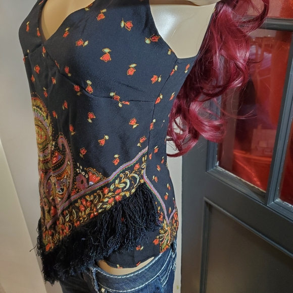 Zara Boho Bandana Cami w Fringe - Picture 4 of 6